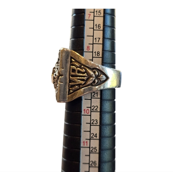 Night Rider Men's Sterling Silver Red Ruby Gemstone Ring 9 - Picture 8 of 11